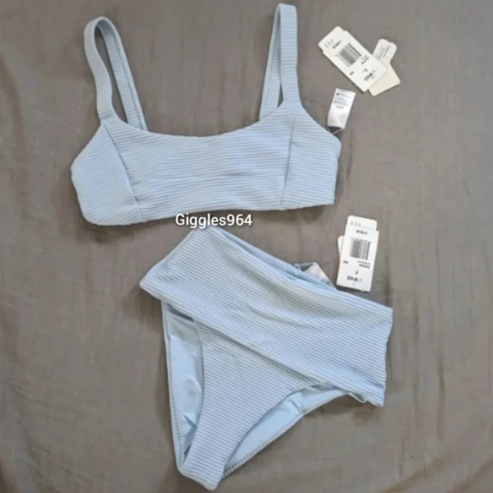 L*Space Jess Desi Bikini Set Sky Blue Ribbed